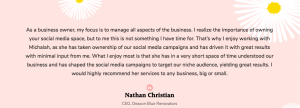 Michalah Francis social media manager review